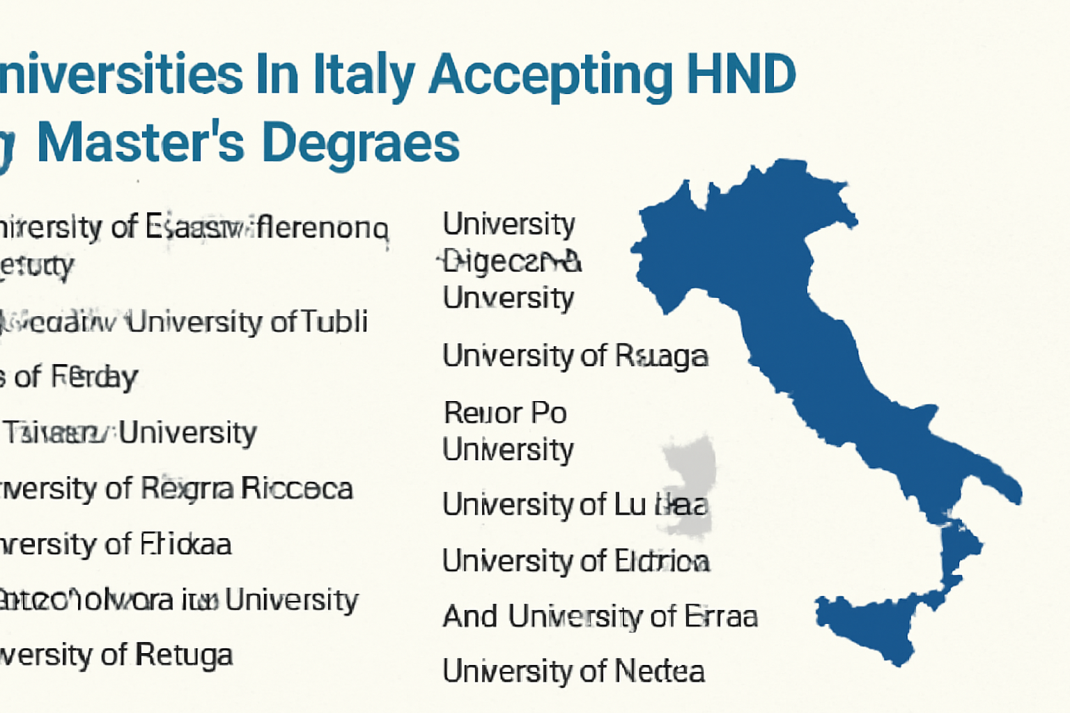 Universities in Italy Accepting HND for Master's Degrees